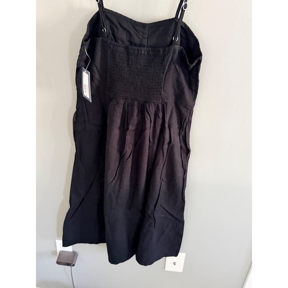 Universal Thread Womens Button Front Mini Dress Black Smocked Back Size M NWT - Picture 4 of 4